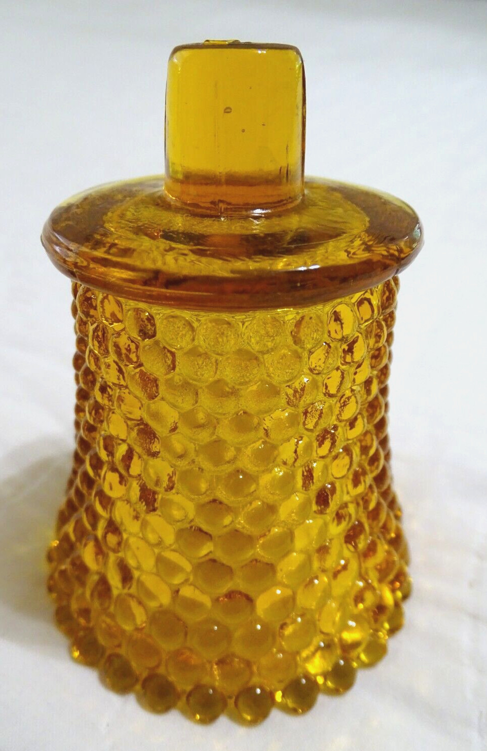 Amber Brown Hobnail Peg Sconce Votive Candle Holder Scalloped