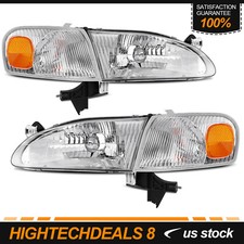 Headlights Assembly For 98-00 Toyota For Corolla Chrome Housing Corner Reflector