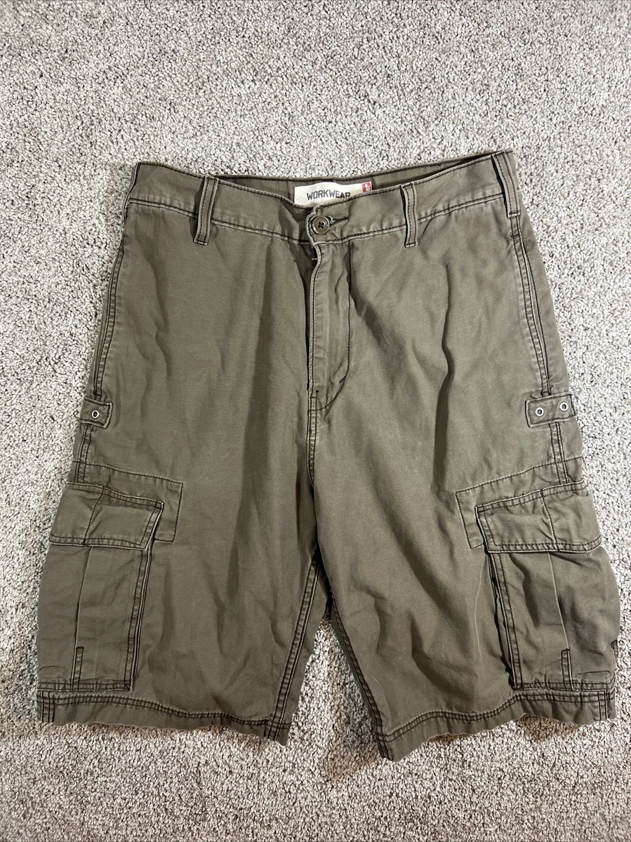 Levis Workwear Cargo Shorts Mens 31 Olive Green Casual eBay