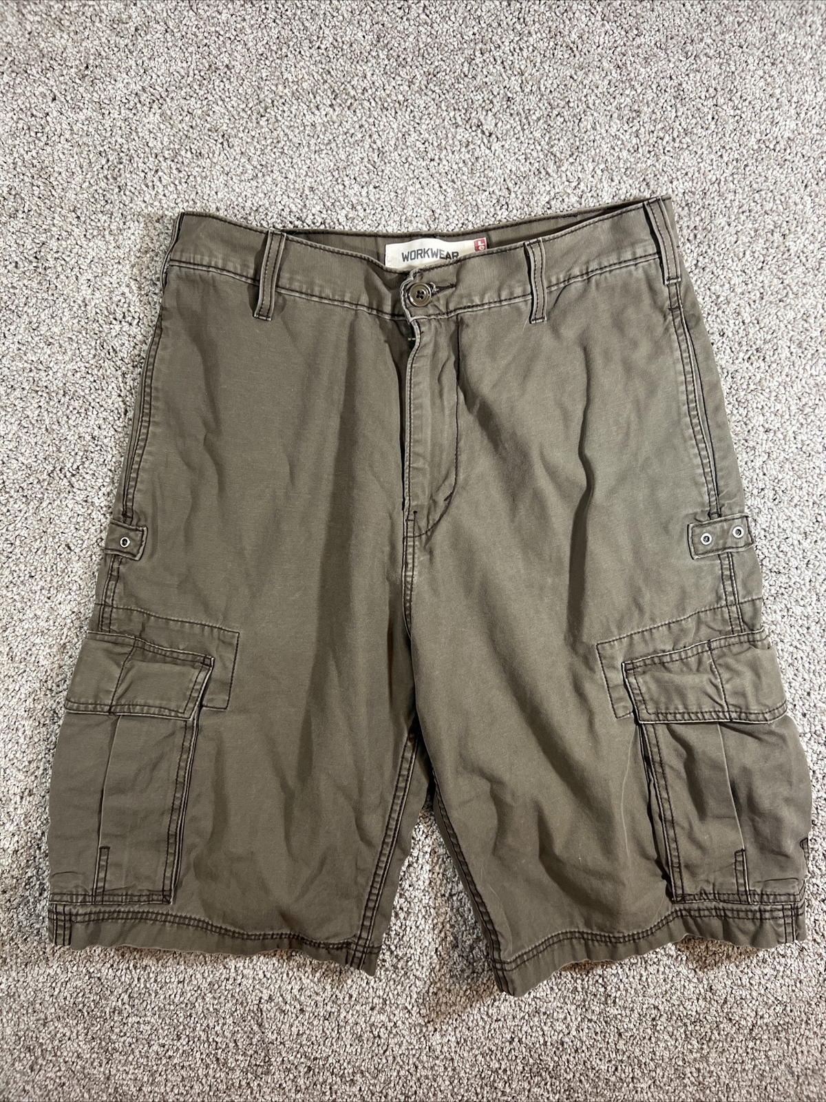 Levis Workwear Cargo Shorts Mens 31 Olive Green Casual eBay