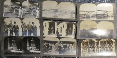Rare Lindbergh stereopticon slides of his triumphant return from Paris, 9 pieces