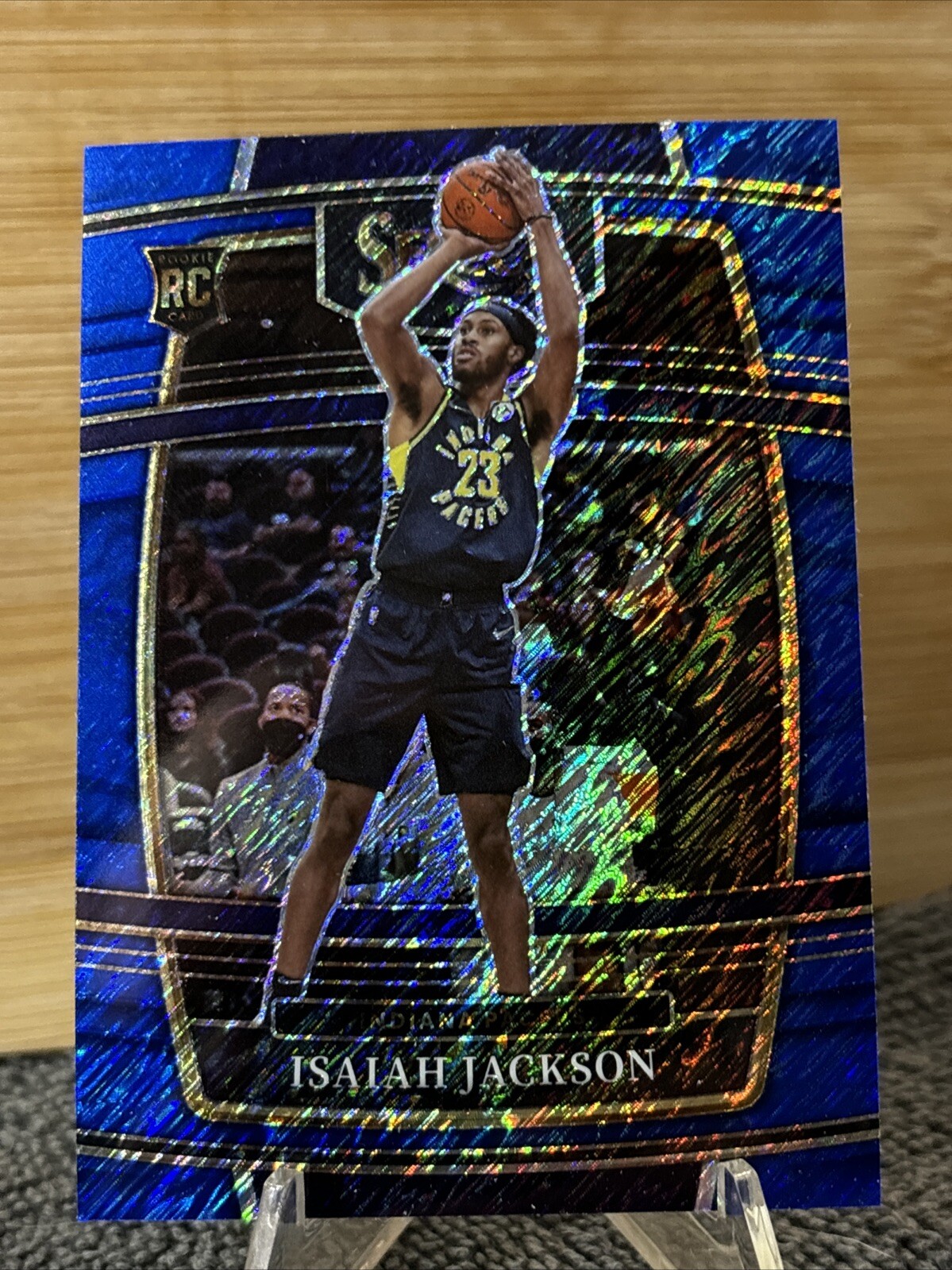 ISAIAH JACKSON 2021-22 Panini Select BLUE SHIMMER Prizm ROOKIE #55 Pacers MT-GEM