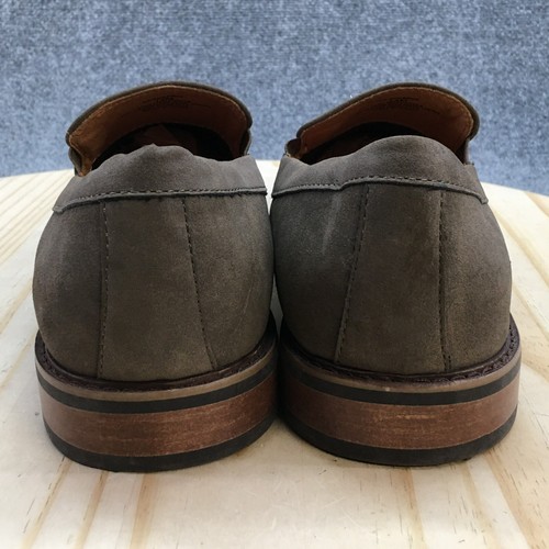 Mocassini vintage corona da uomo 13 M grigio finta pelle casual slip on - Foto 7 di 17