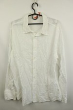 Hugo Boss White Cotton Blend Long Sleeve Collared Button-Up Shirt XL