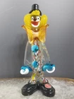 Vintage Murano Glass * Clown Figurine Caramel Bowtie w Label Top Hat * 8" 254