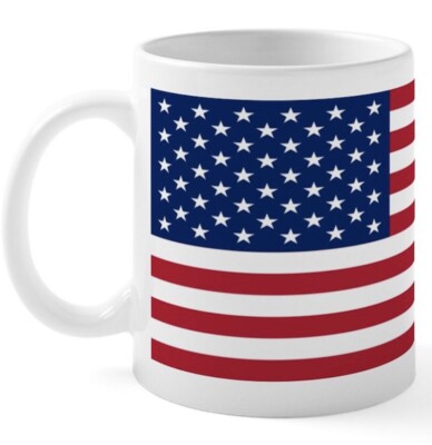 11oz Coffee Mug Tea Mug Water Cup Ceramic milk mug gift Mug American Flag Mug