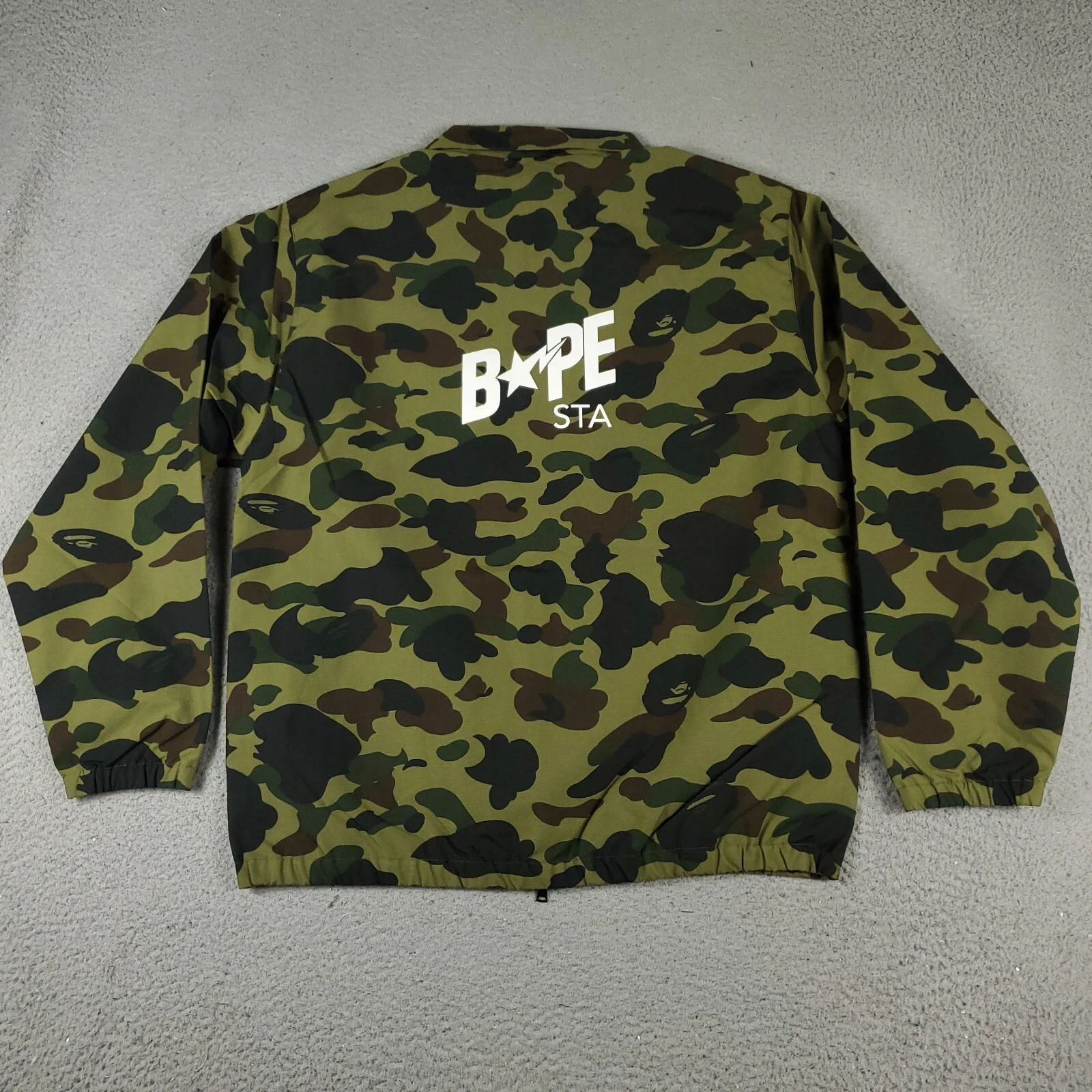 A BATHING APE (BAPE) Giacca a vento BAPE uomo taglia grande verde mimetica full zip A Bathing Ape