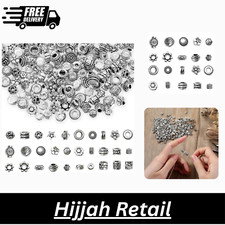 200PCS Spacer Beads Tibetan Antique Silver Bead Spacers, Assorted Styles Metal F