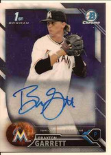 BRAXTON GARRETT 2016 BOWMAN DRAFT CHROME ON CARD 1ST AUTO