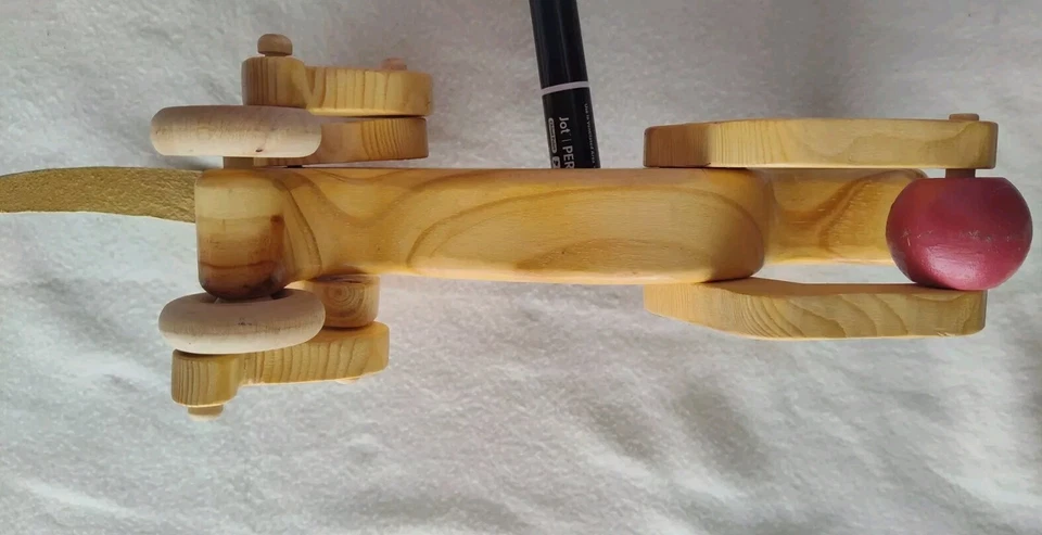 木制蒙台梭利移动儿童玩具猫拉推玩具 — 第 4/4 张图片