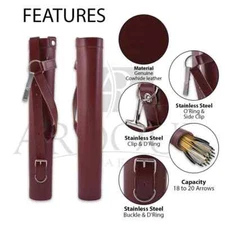 Back/Side Arrow Quiver Genuine Leather Arrow Holder Traditional Handmade Quivers
