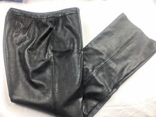 Woman's 100 Leather Long Pants Size 12 Black VS2 Made In India Vintage