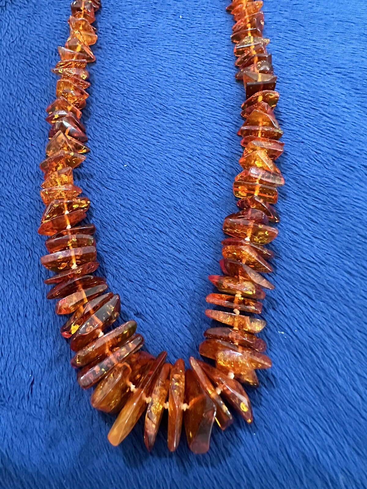Vintage Baltic Amber Chip Statement Necklace, 28i… - image 1