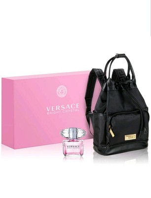 versace backpack and perfume