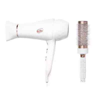 T3 Featherweight Luxe 2I Hair Dryer with Brush Gold Trim White  883349001453|