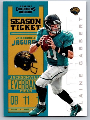 2012 Panini Contenders 44 Blaine Gabbert Jacksonville Jaguars Football Card
