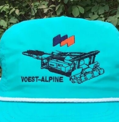 Vintage Trucker Hat Coal Miner Voest Alpine Strapback Rope Swinston USA