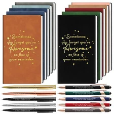 Set of 10 Thank You Gifts Notebooks Journal with Pens Bulk Team Appreciation ...