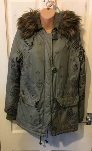 Brave Soul Green Padded Patterned Parka 