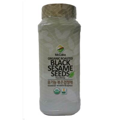 McCabe USDA Organic Certified Roasted Black Sesame, 16oz (12 Pack Bundle)