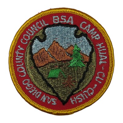 San Diego County Council CA Camp HUAL- CU -CUISH Camp Patch YEL Bdr (WY1060)