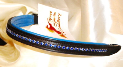 FSS Kristallbling ROYAL SAPPHIRE Benetton BLAU gepolstertes Stirnband maßgeschneidert funkelnd