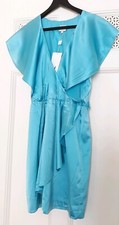New With Tags Halston Heritage Turquoise Blue Silk Dress-Size 8 UK(4US)