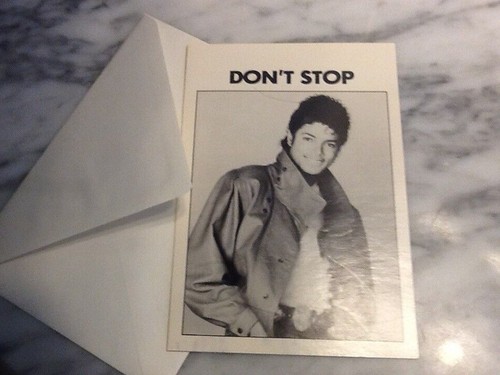 Vintage Michael Jackson greeting card 1984 "Don't stop..."