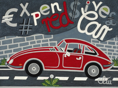 JACQUELINE DITT - #Expensive Red Car Gemälde 2018 Bilder Hashtag Auto rot