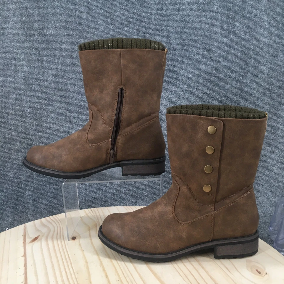 Botas Luk-Ees by Muk Luks para mujer 9 crumpeta marrón nieve imitación cuero tobillo Foto 2 de 4