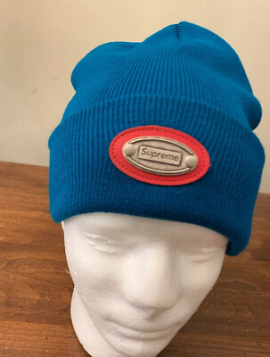 SUPREME METAL PLATE BEANIIE, DARK TEAL OS FW19 BRAND NEW 100