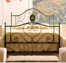 LETTO FERRO BATTUTO LORY PIAZZA E MEZZA  NERO-ORO,NERO-ARGENTO