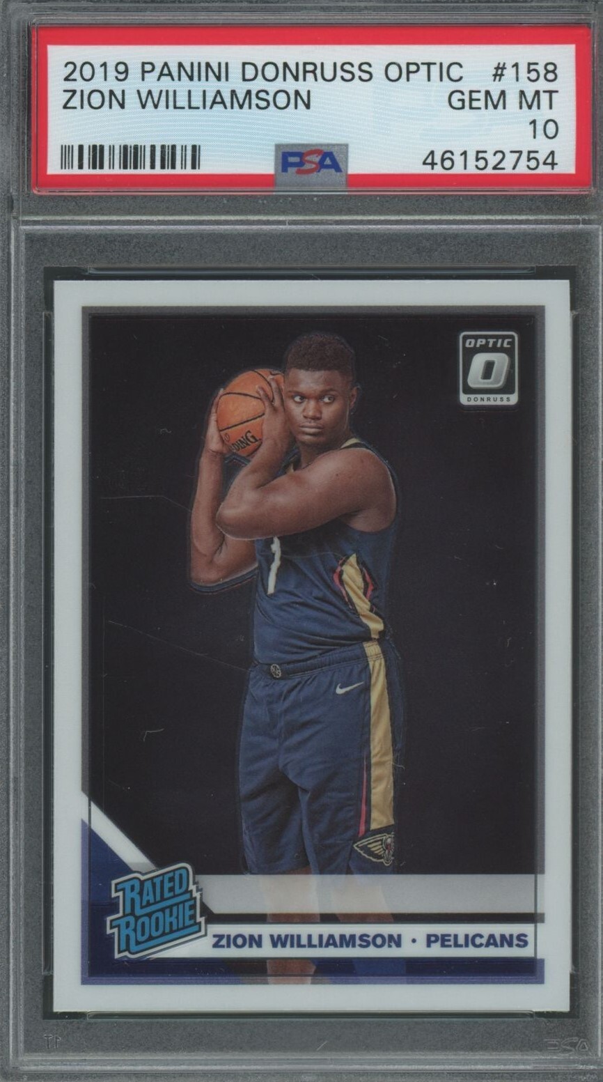 Zion Williamson 2019 NBA Donruss Optic "Base" Rookie #158 - PSA 10 - GEM MINT