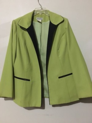 Jessica London Plus Size 16W Lemon Navy Trim Blazer Dress Jacket Stylish  Women | eBay