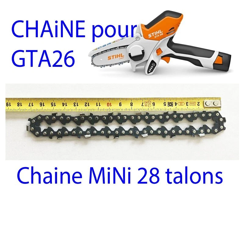 Chaîne mini tronçonneuse PM3 10 CM 1/4 " 1,1 MM ; 28TG Convient STIHL Gta 26