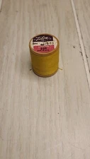 Vtg Talon Thread Color #840 Mustard 125 Yds Mercerized Sewing Wood Spool