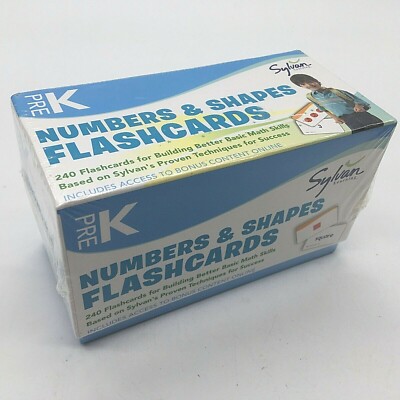 Sylvan Numbers & Shapes Flashcards: Pre-K Sylvan Learning. 240 Flashcards. NEW
