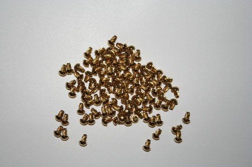 100, No.0 X 3/16" HAMMER DRIVE SCREWS STEEL BRASS PLATED - Picture 10 of 12