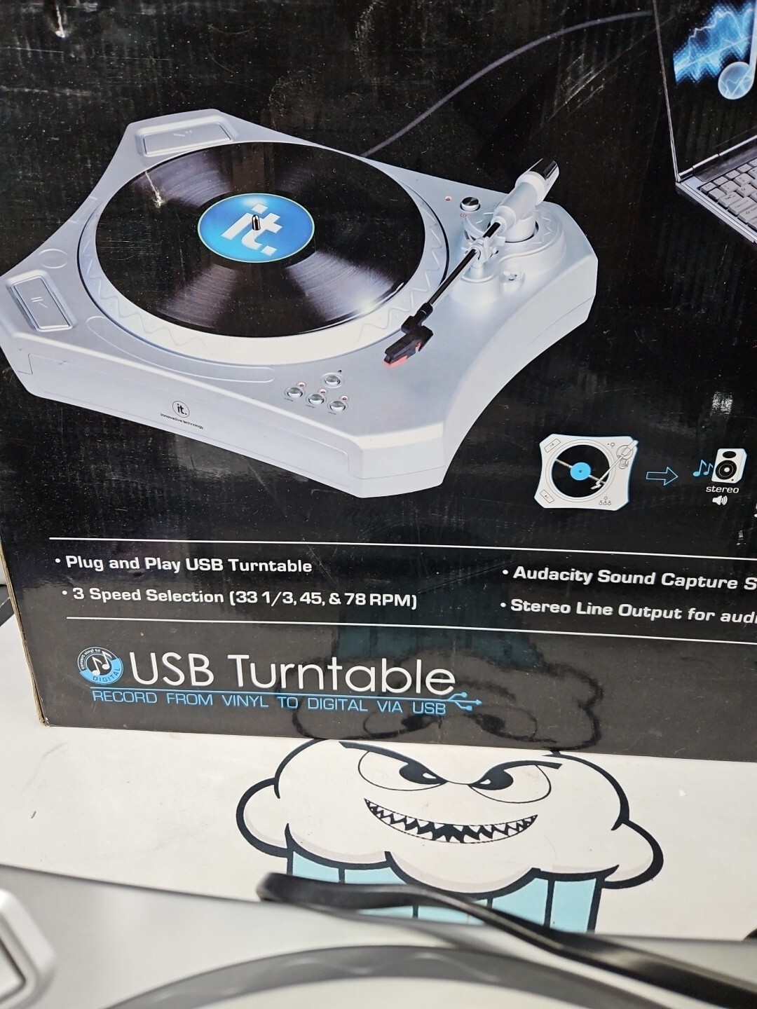 IT Innovative Technology Model ITUT-300 USB Turntable New Open Box