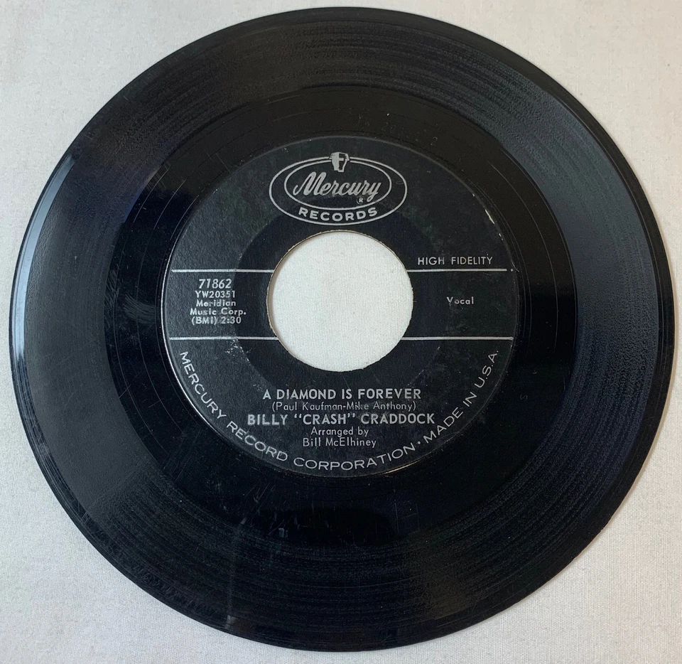 BILLY CRASH CRADDOCK Ole King Cole/A Diamond Is Forever ~ Mercury 71862 Foto 2 de 2