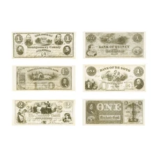 Set of 6 diff. Northern States Civil War Reproduction Uniface Currency