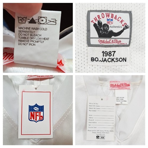 Maglia Bo Jackson #34 taglia 54 Los Angeles Raiders Mitchell & Ness Throwback NFL - Foto 8 di 8