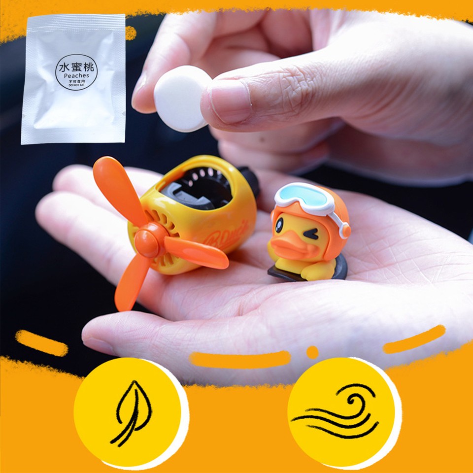 6pcs Cartoon Bear Pilot Car Air Fragrance Replacement Car Air Freshener