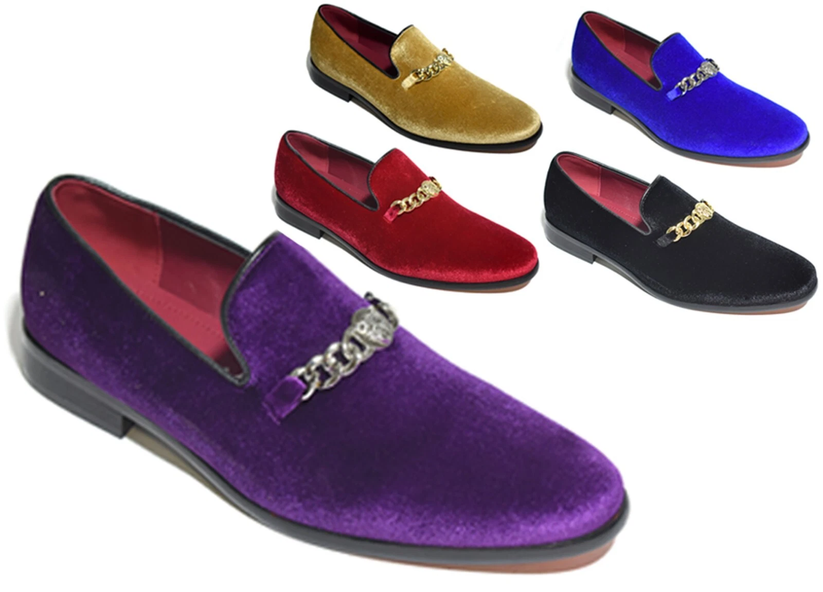 MENS LOAFERS BLACK SHOES SLIP ON PURPLE YELLOW VELVET SUMMER UK SIZES 6-11