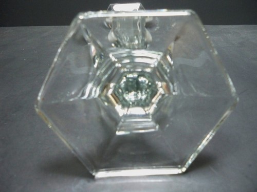 Candelabro patrizio vetro Heisey antico con diamante H ~ 7,75" alto - Foto 4 di 8