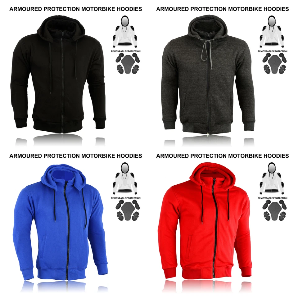 Мотоцикл безопасности защиты CE бронированный флис куртка с капюшоном молнии карманы лето - Изображение 4 из 4