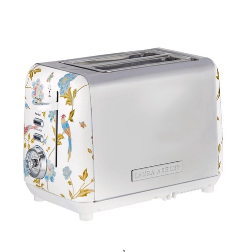 Laura Ashley 2 Slice Toaster - Elvenden White & Silver SBT582WS - Picture 2 of 5