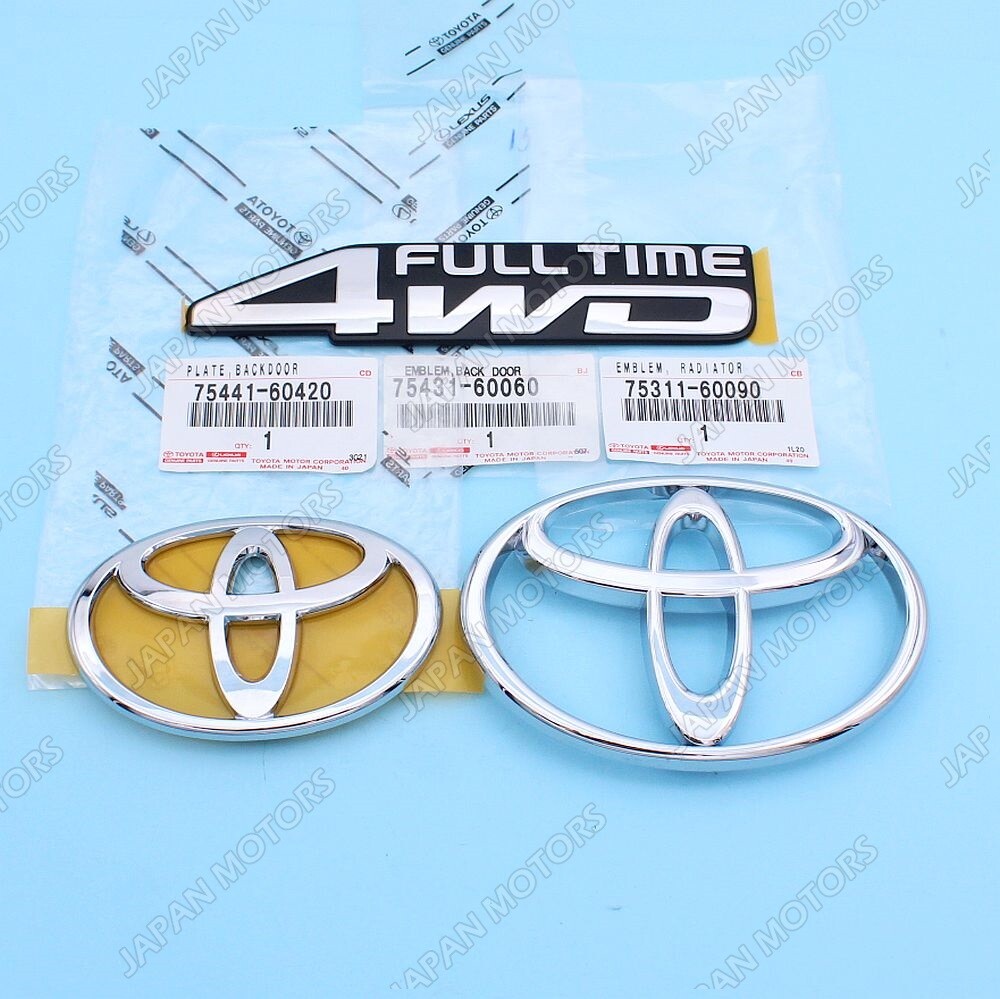 OEM Toyota 1996-97 Land Cruiser FJ80 FZJ80 Front Emblem + 4WD +