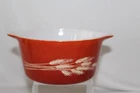 Vintage Pyrex Autumn Harvest Wheat Orange Casserole Baking Dish 474-B Retro