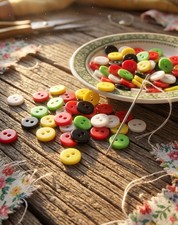 Round 9mm Buttons Small Dolls Buttons Asst Colours in Packs of 10 or 20